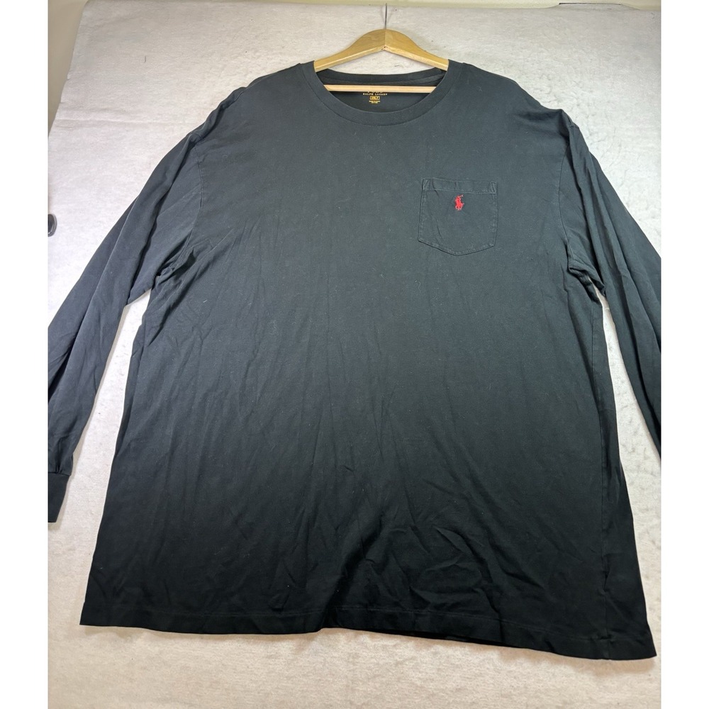 POLO Ralph Lauren Black Red Pony Long Sleeve T Shirt Sz 2XLT NWOT